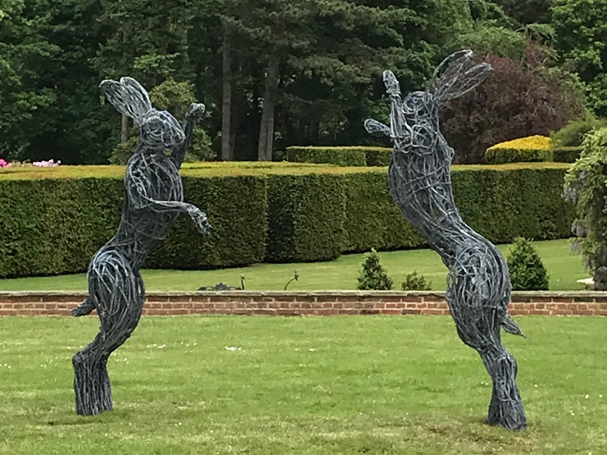 Large Hares Wire Sculpture